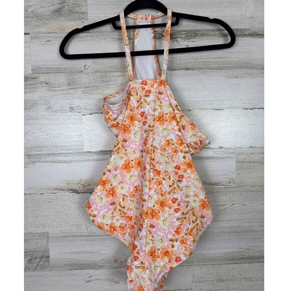 Kona Sol womens medium bathing suit swim one piece beach floral halter summer - Picture 3 of 5